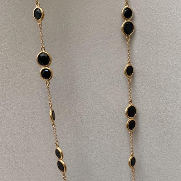 Kate Spade Black & Gold Long Chain Necklace - Picture 4 of 6